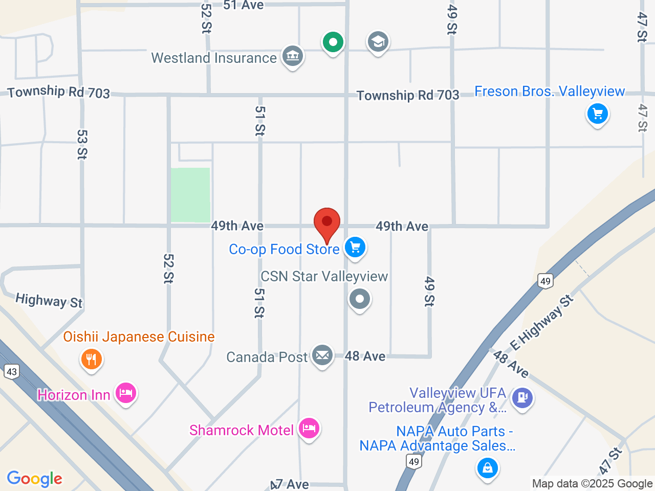 Street map for Cannabis 4 Less, 4818 50 St, Valleyview AB