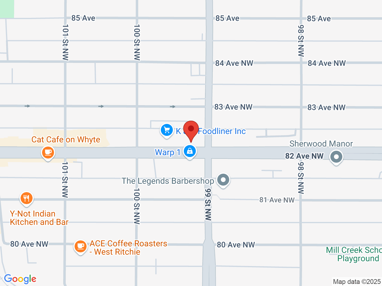 Street map for Cannabis Bay, 9912 82 Ave NW, Edmonton AB