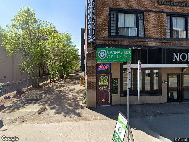 Street view for Cannabis Cellar, 11639 Jasper Ave, Edmonton AB