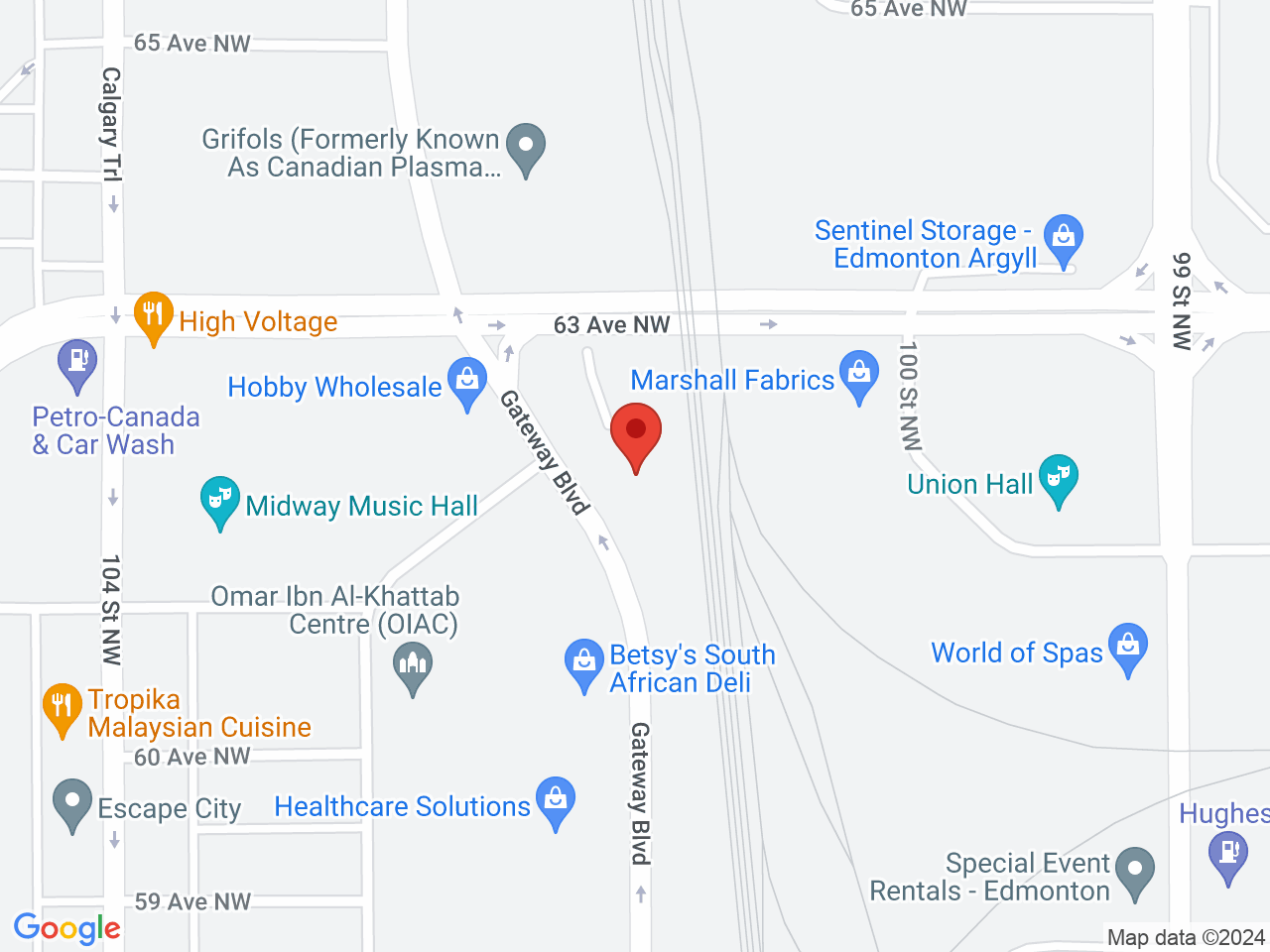 Street map for Cannabis Pit Stop, 6045 Gateway Blvd NW, Edmonton AB