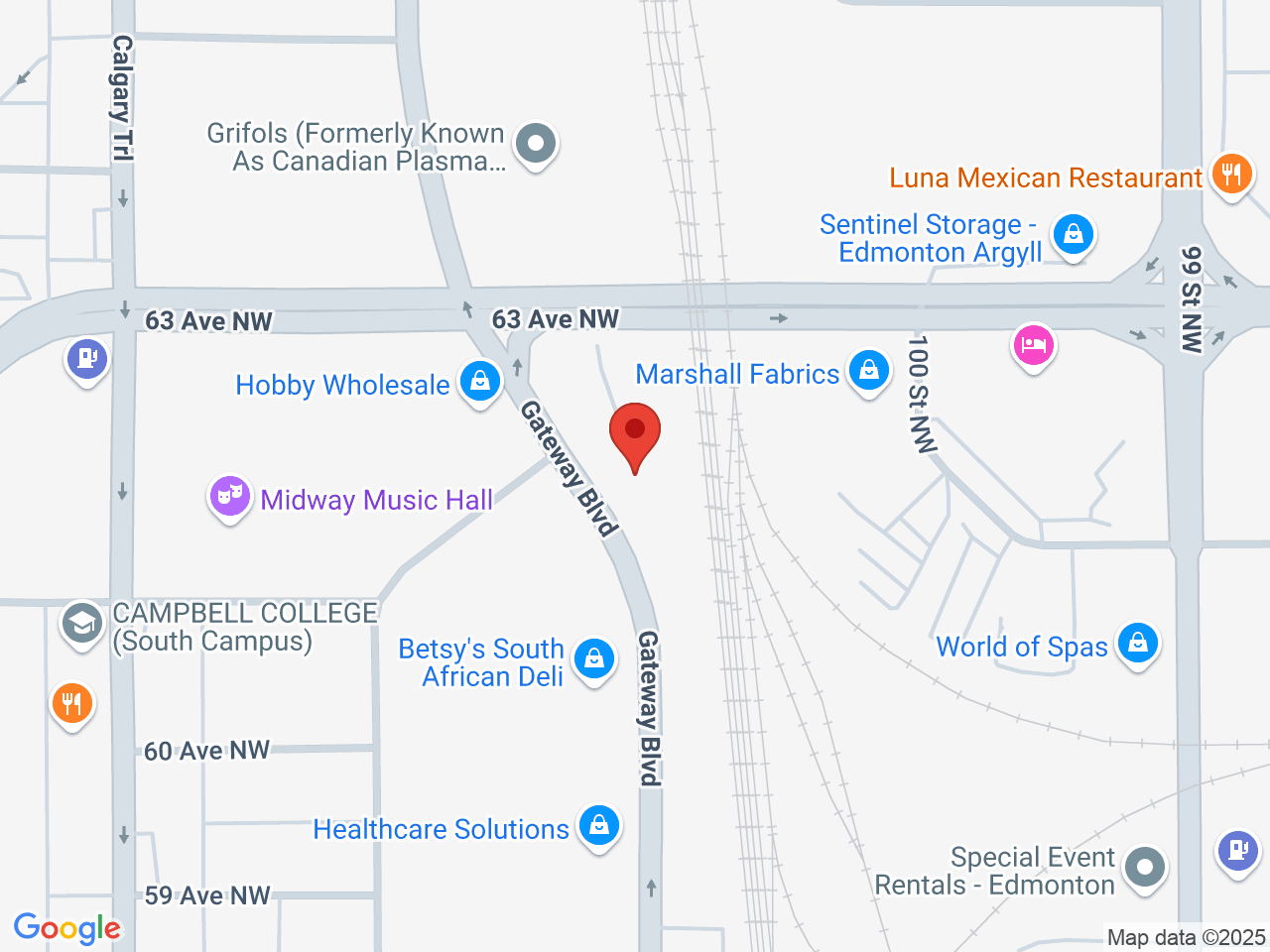 Street map for Cannabis Pit Stop, 6045 Gateway Blvd NW, Edmonton AB