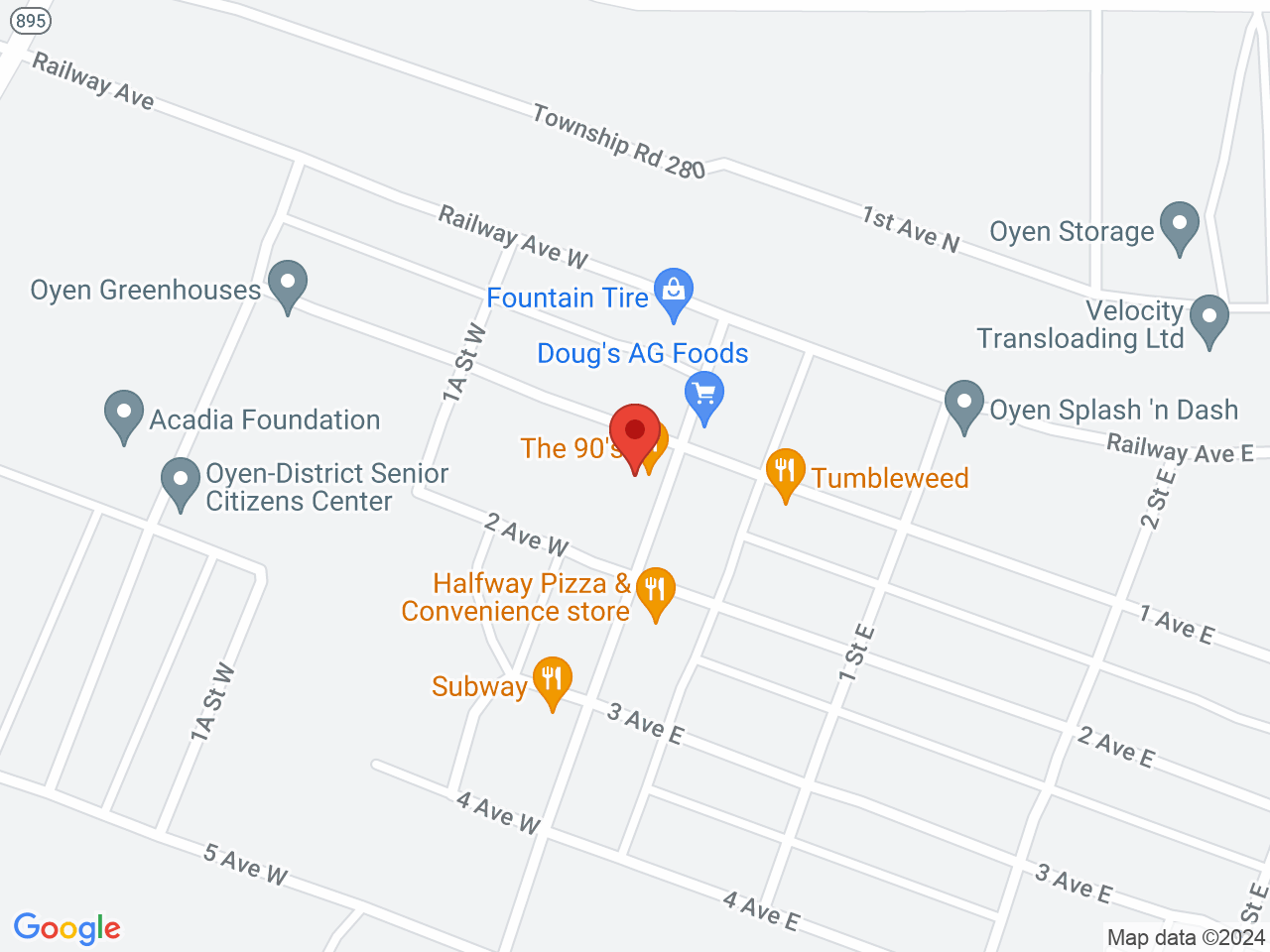 Street map for Convenient Cannabis Inc., 206 Main St, Oyen AB