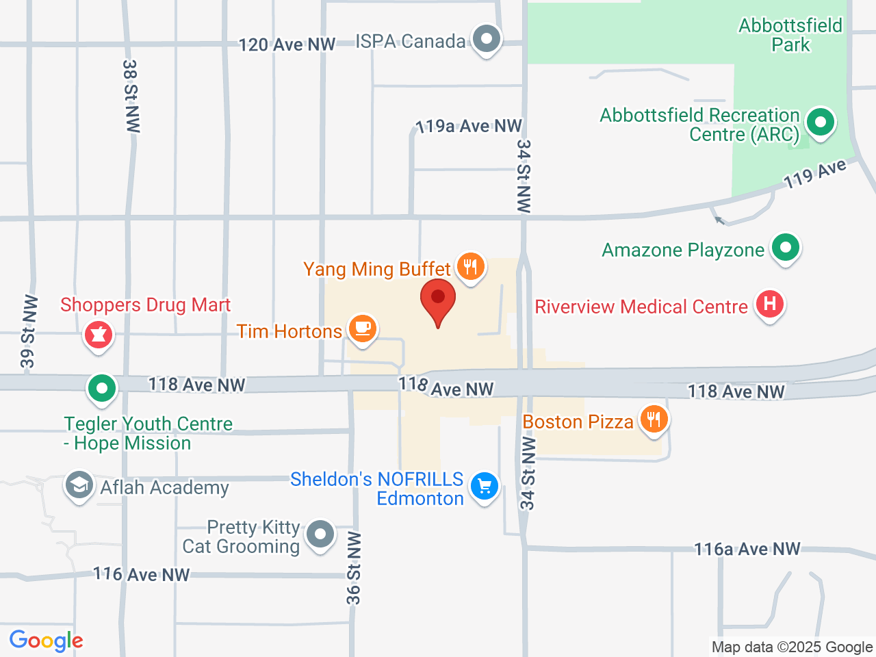 Street map for Crest Cannabis Castle, 3412 118 Ave NW #101, Edmonton AB