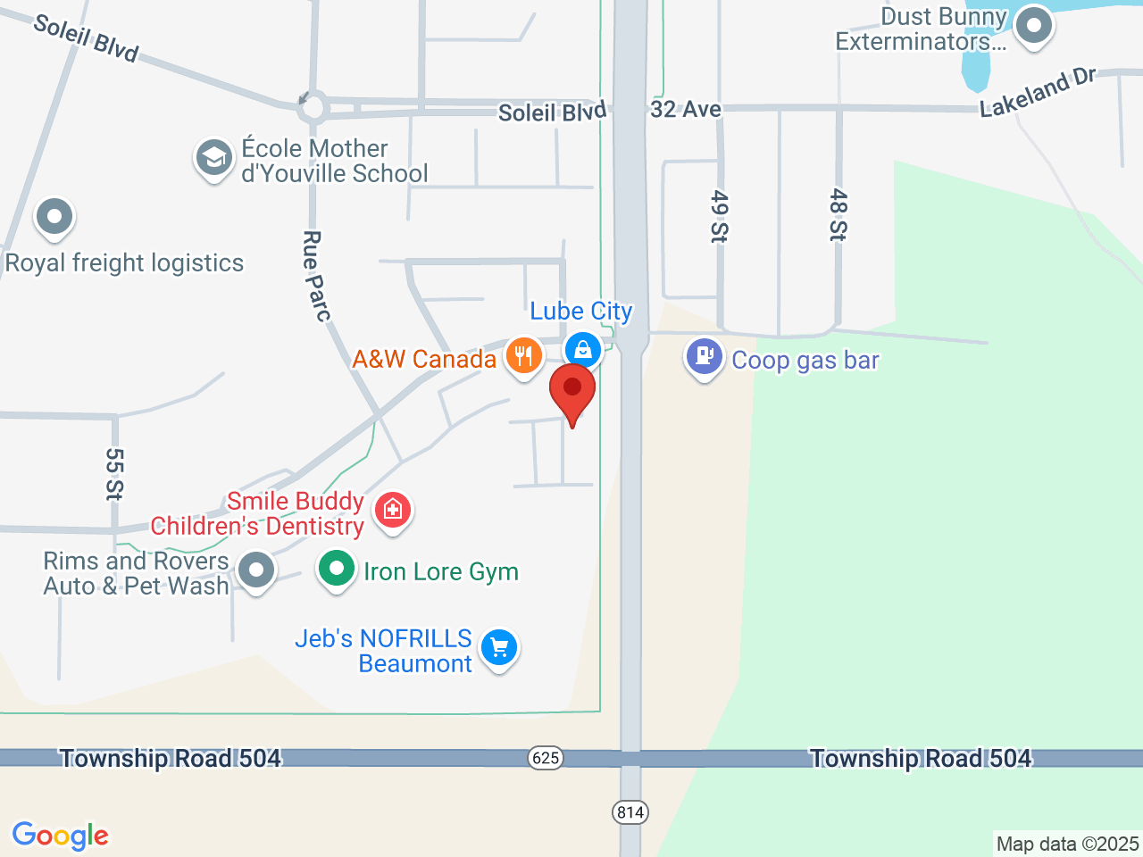 Street map for Discounted Cannabis, 5003 30 Ave Unit 101, Beaumont AB