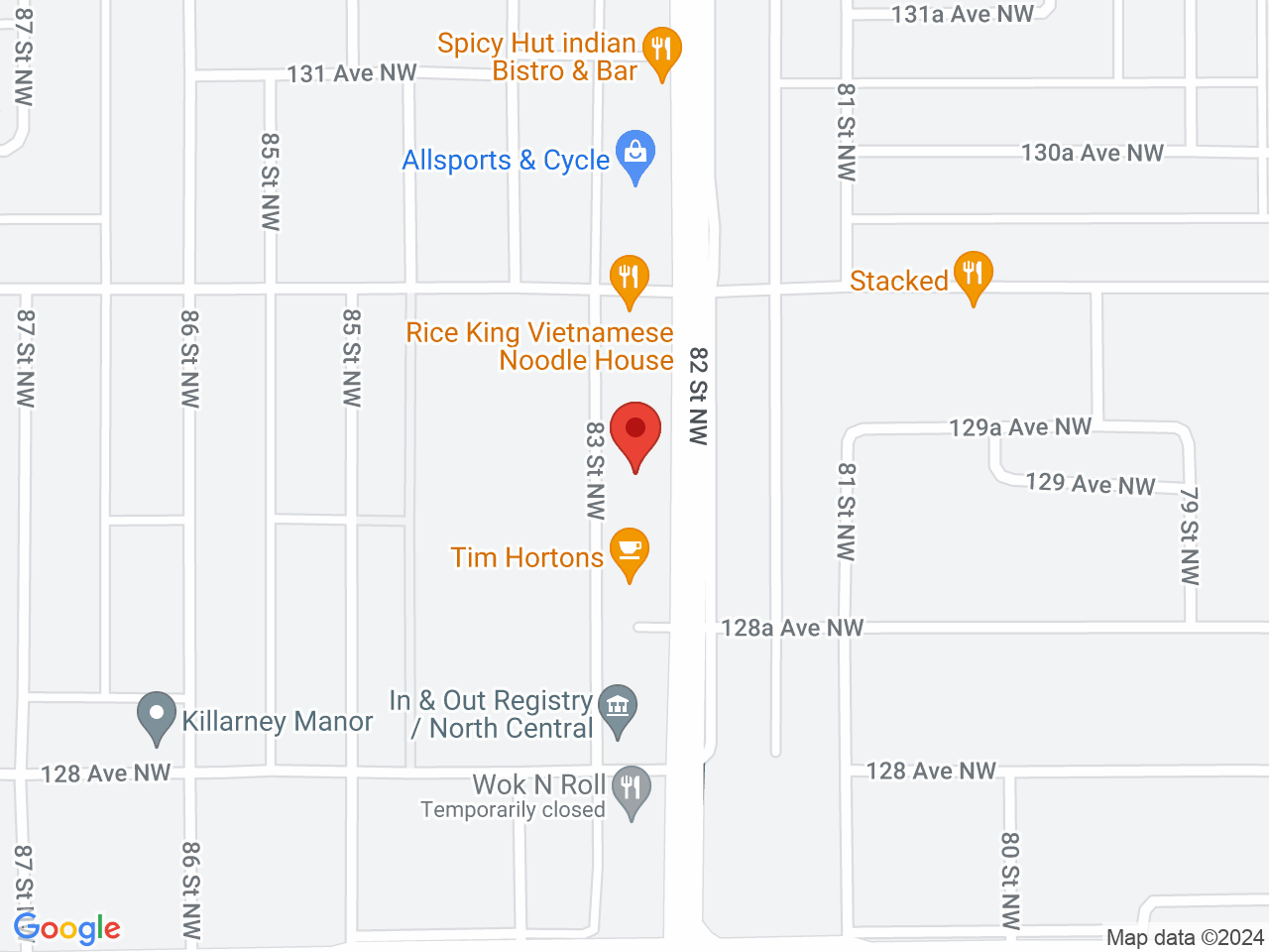 Street map for Discounted Cannabis, 12918 82 St NW, Edmonton AB