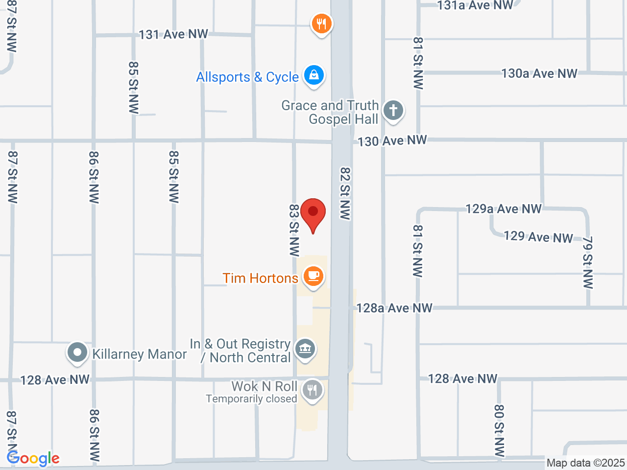 Street map for Discounted Cannabis, 12918 82 St NW, Edmonton AB