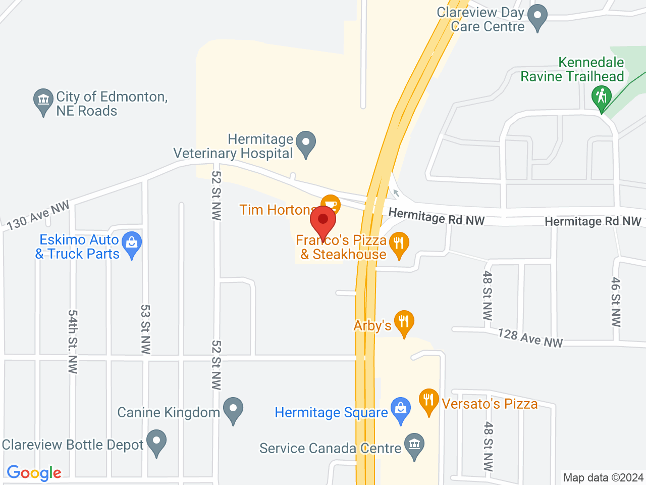 Street map for Discounted Cannabis, 12988 50 St NW, Edmonton AB