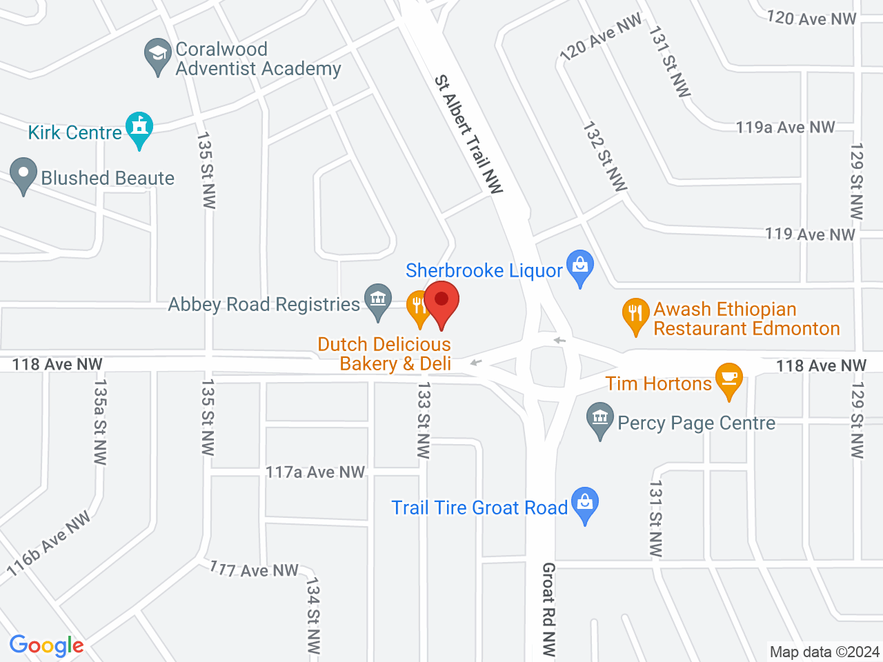 Street map for Discounted Cannabis, 13210 118 Ave NW, Edmonton AB