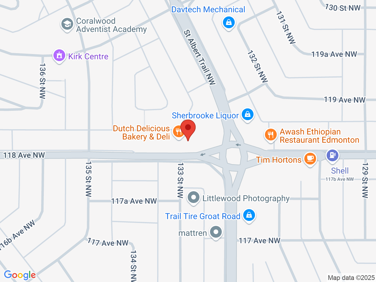 Street map for Discounted Cannabis, 13210 118 Ave NW, Edmonton AB