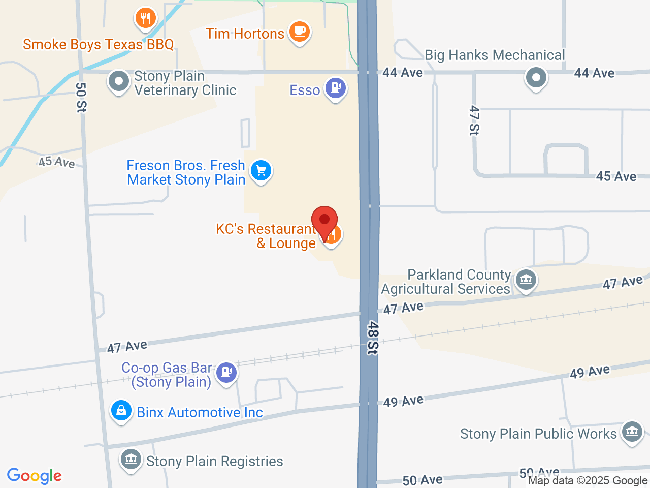 Street map for Pop's Cannabis Co., 105-4600 48 St, Stony Plain AB