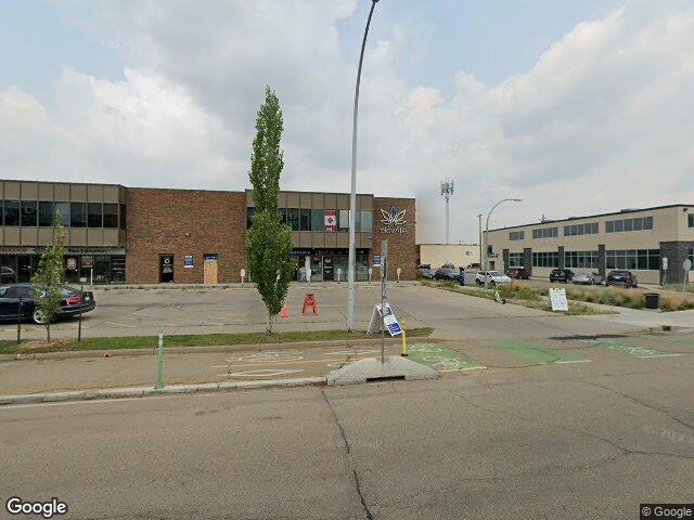 Street view for Elevate Cannabis, 10604 105 Ave NW, Edmonton AB