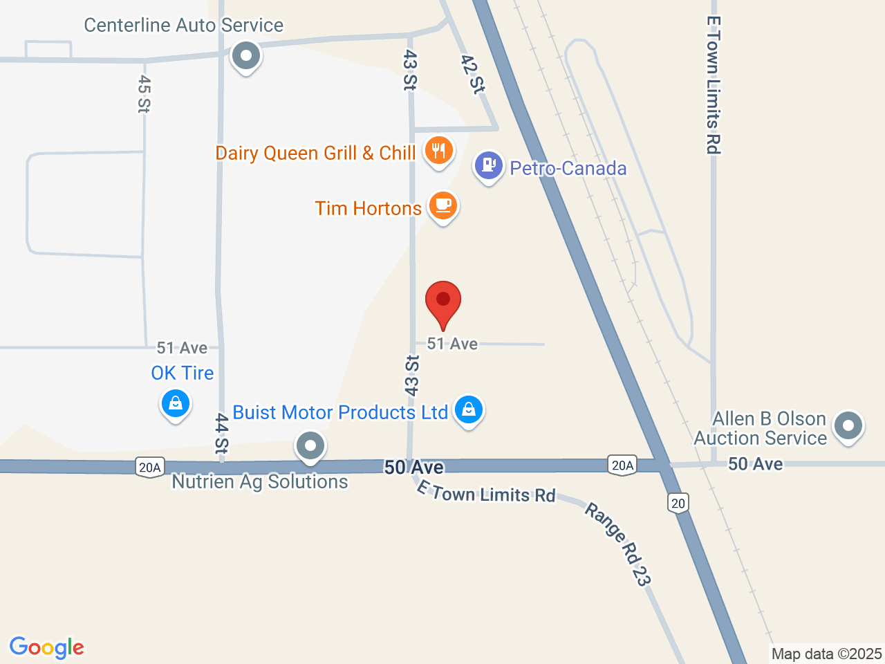 Street map for F&L Cannabis Inc., 5201 43 St, Rimbey AB