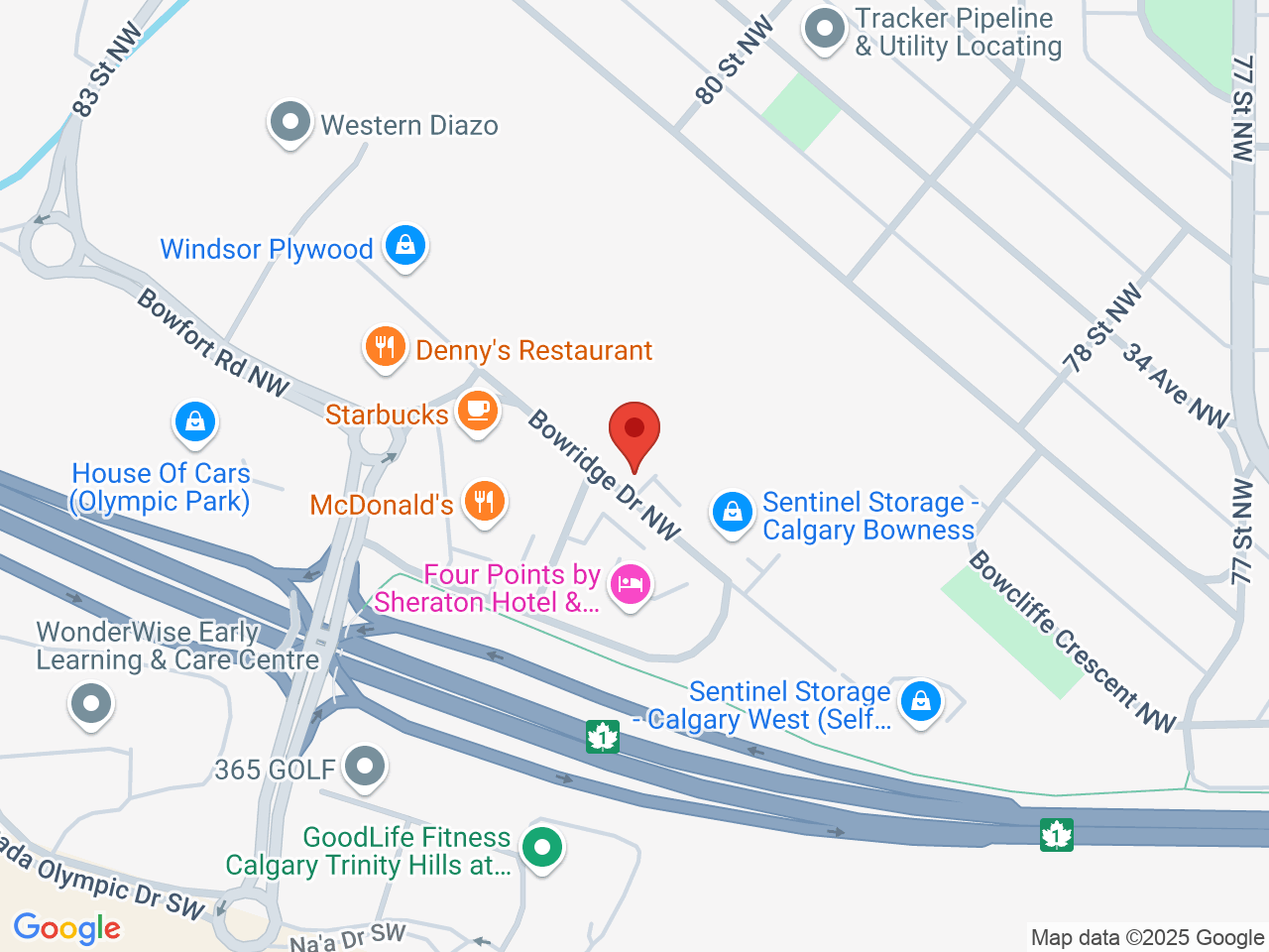 Street map for Green Panda Cannabis, 130-60 Bowridge Dr, Calgary AB