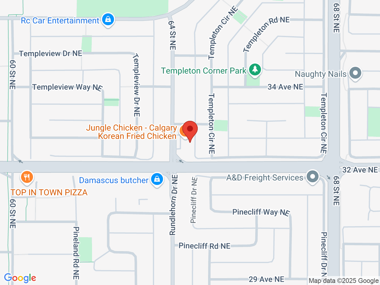 Street map for Greenlife Cannabis, 6-3304 64 St NE, Calgary AB