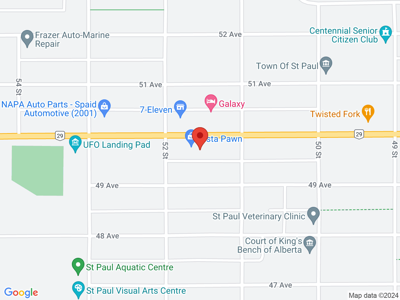 Street map for Honeycomb Cannabis Co, 5121 50 Ave, St Paul AB