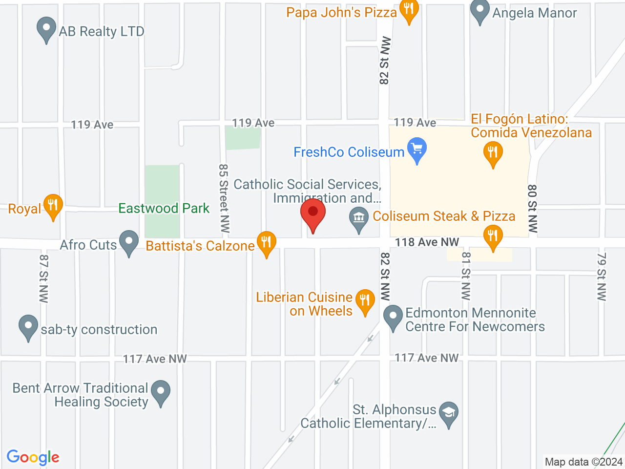 Street map for Kurve Cannabis, 8260 118 Ave NW, Edmonton AB
