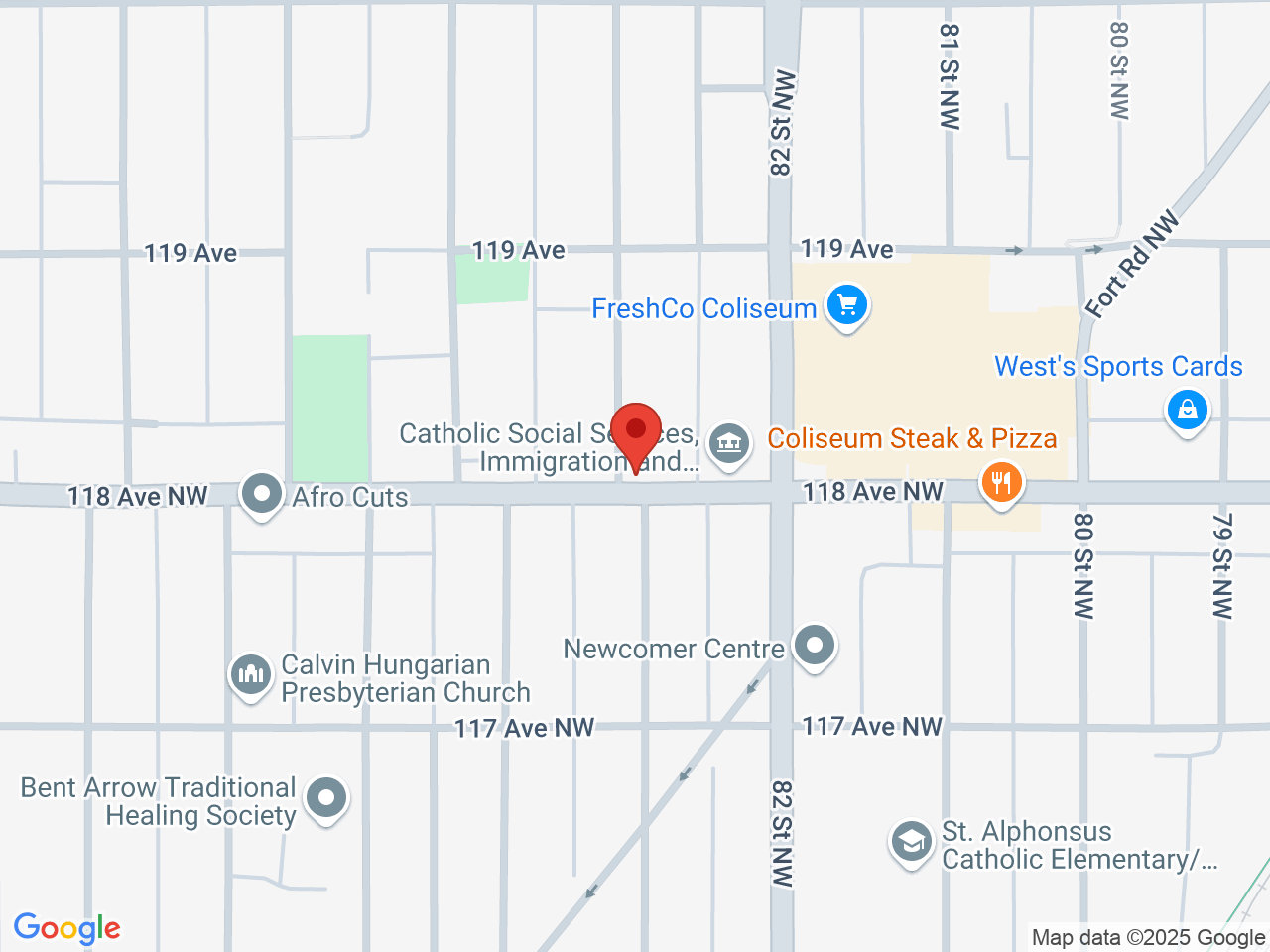 Street map for Kurve Cannabis, 8260 118 Ave NW, Edmonton AB