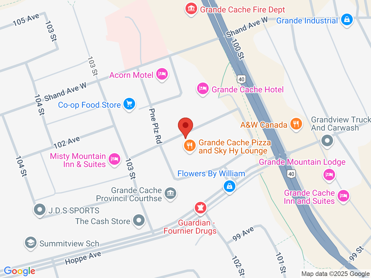 Street map for Labyrinth Cannabis, 1318 Shoppers Pk Mall, Grande Cache AB