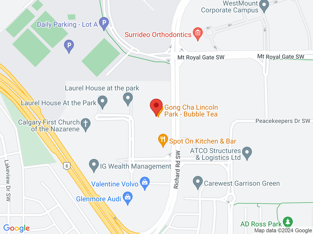 Street map for Lake City Cannabis, 6-22 Richard Way SW, Calgary AB
