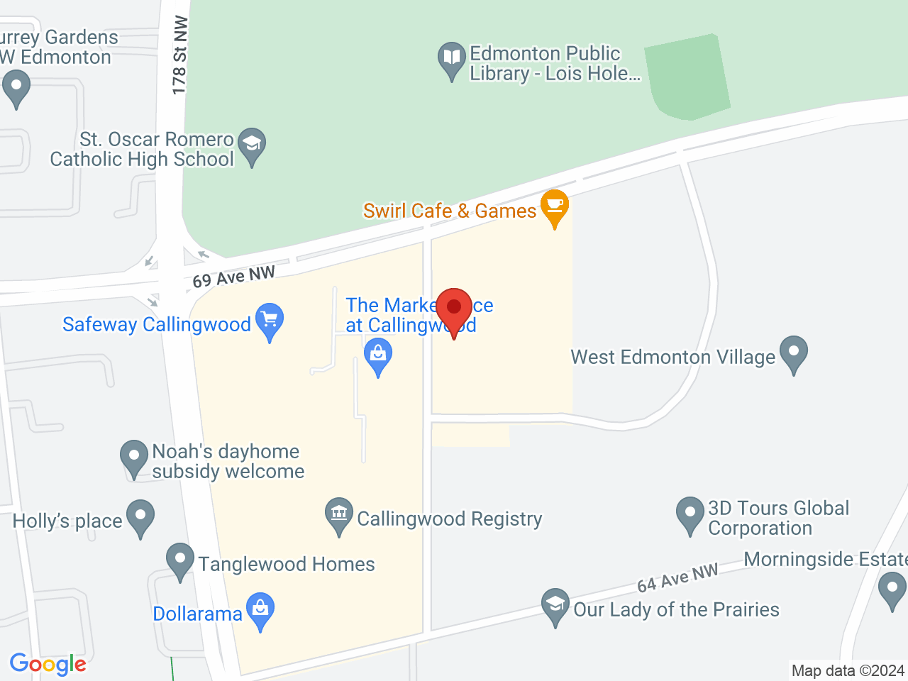 Street map for Lucid Cannabis Callingwood, 6613 177 St, Edmonton AB