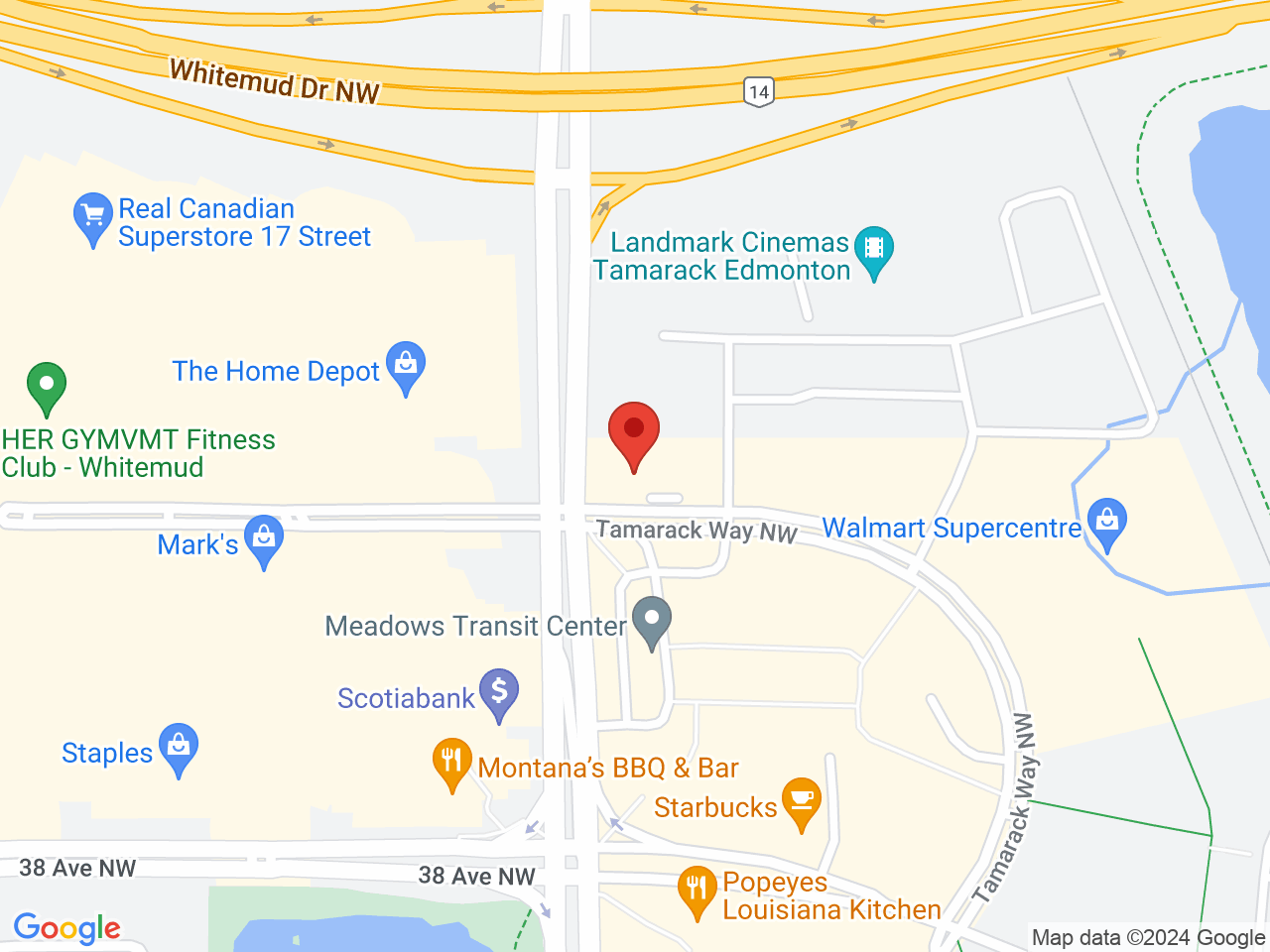 Street map for Lucid Cannabis Tamarack, 991 Tamarack Way NW, Edmonton AB
