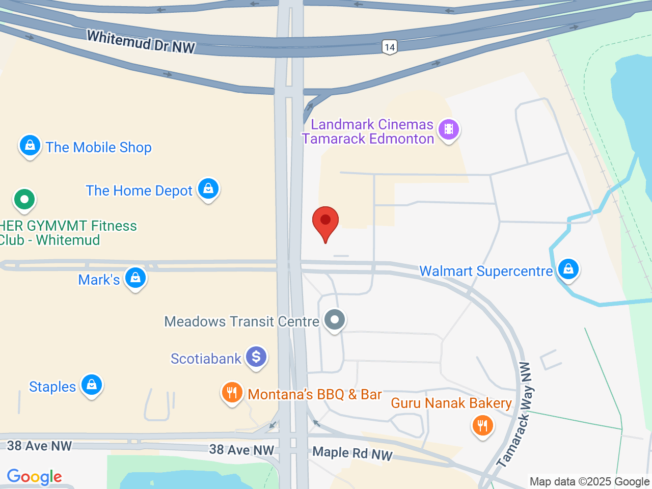 Street map for Lucid Cannabis Tamarack, 991 Tamarack Way NW, Edmonton AB