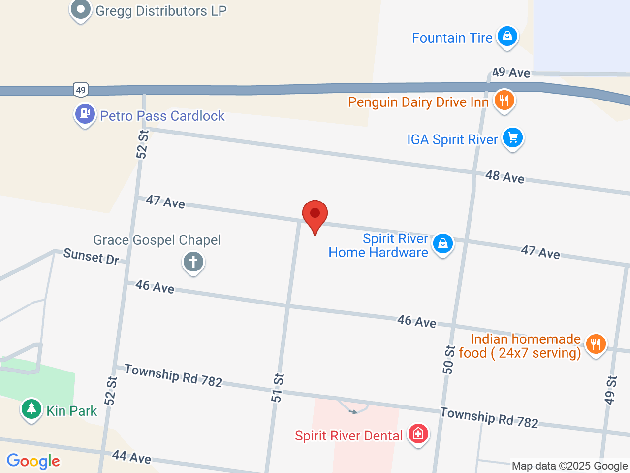 Street map for Plain Jane Cannabis, 5030 47 Ave, Spirit River AB