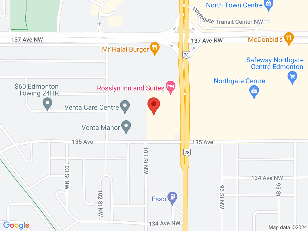 Street map for Select Cannabis, 13546 97 St NW, Edmonton AB