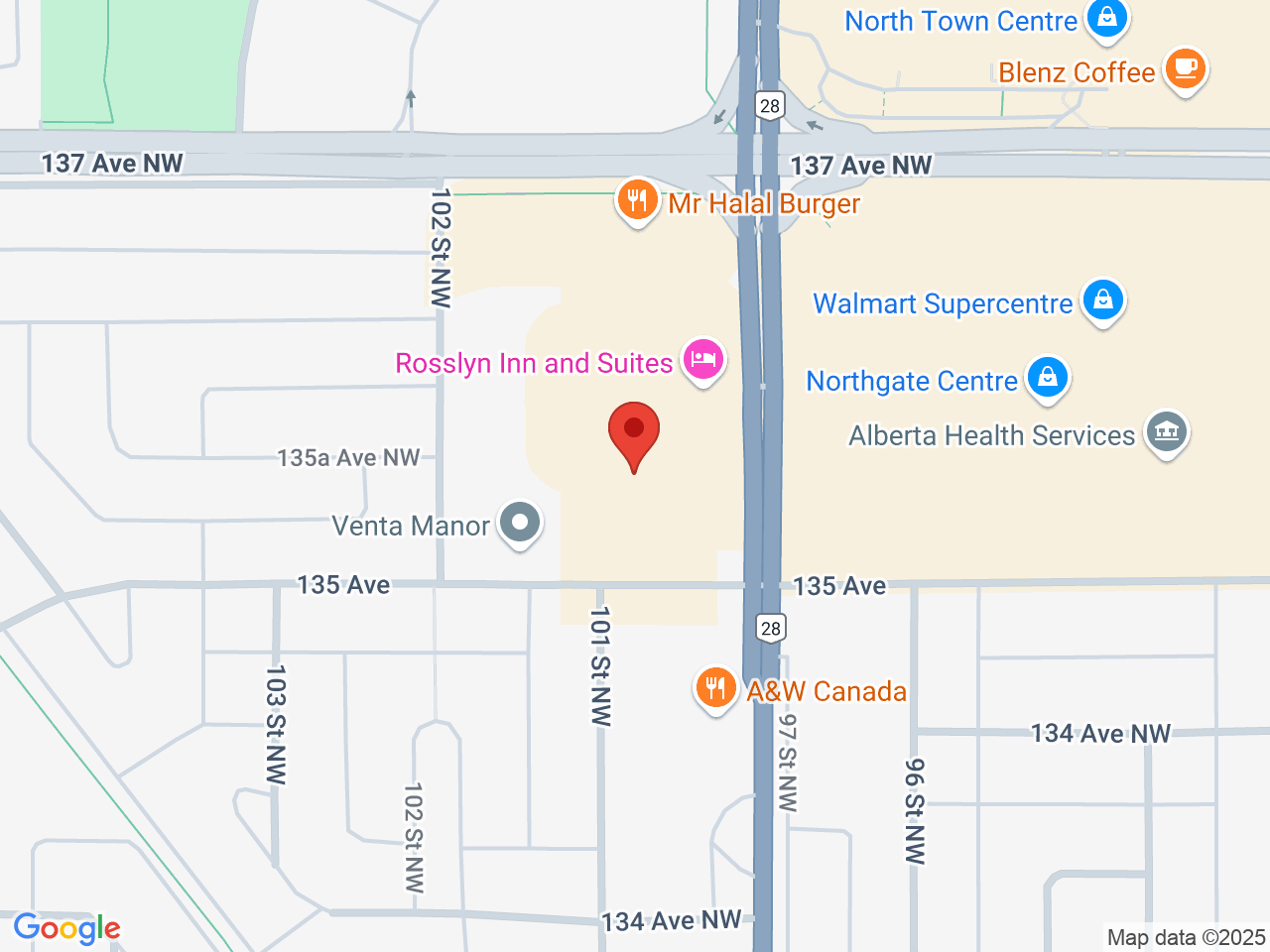 Street map for Select Cannabis, 13546 97 St NW, Edmonton AB