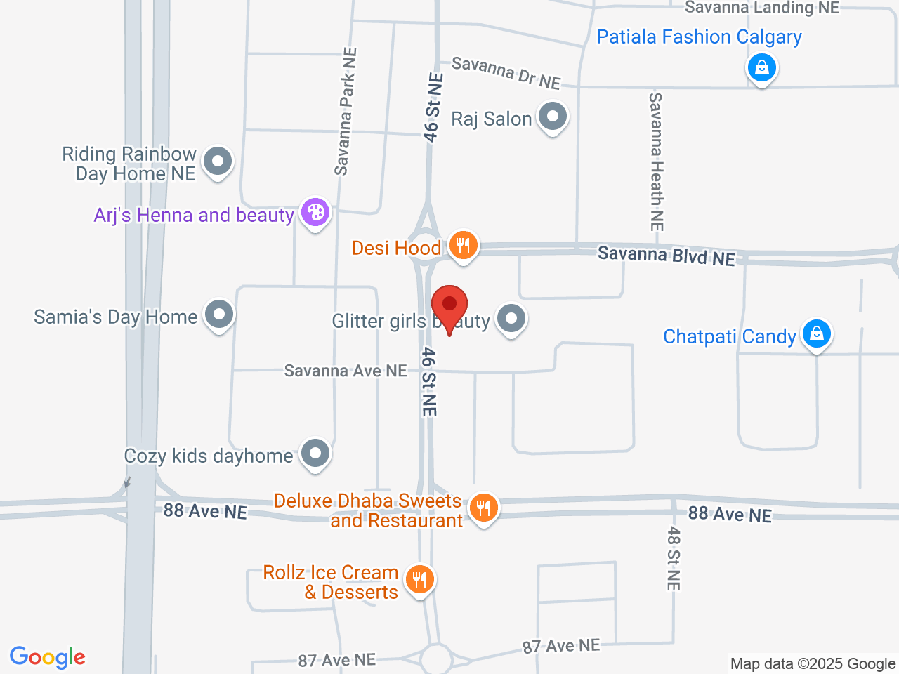 Street map for Spiritleaf Savanna, 402-9036 46 St NE, Calgary AB