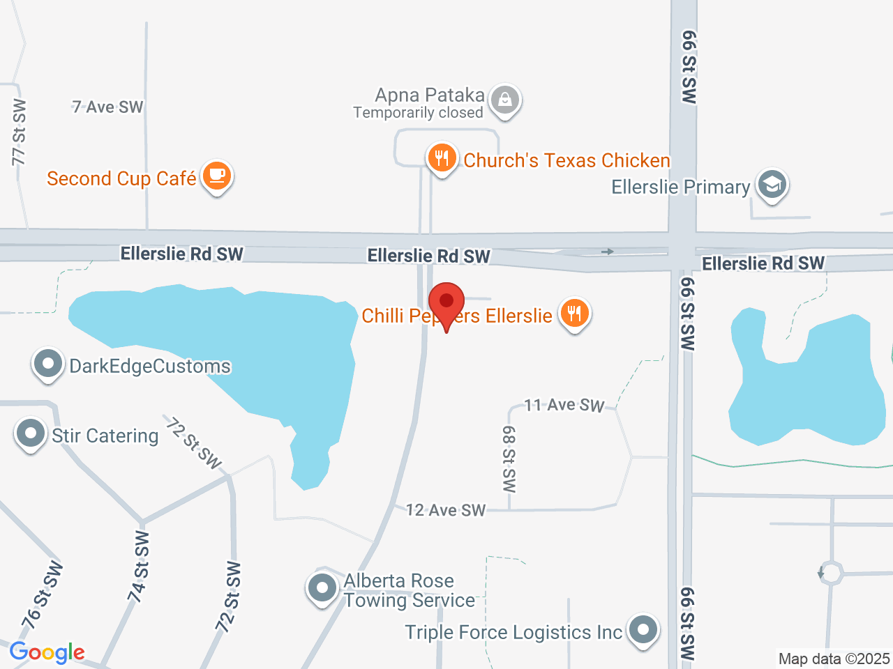 Street map for Wake n' Bake Cannabis, 6937 Ellerslie Rd SW, Edmonton AB