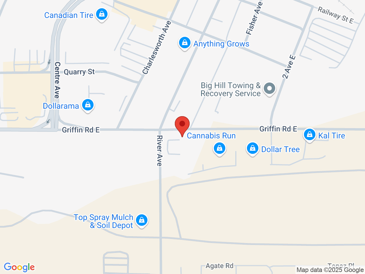 Street map for Cannabis Run, 2125-239 Griffin Rd E, Cochrane AB