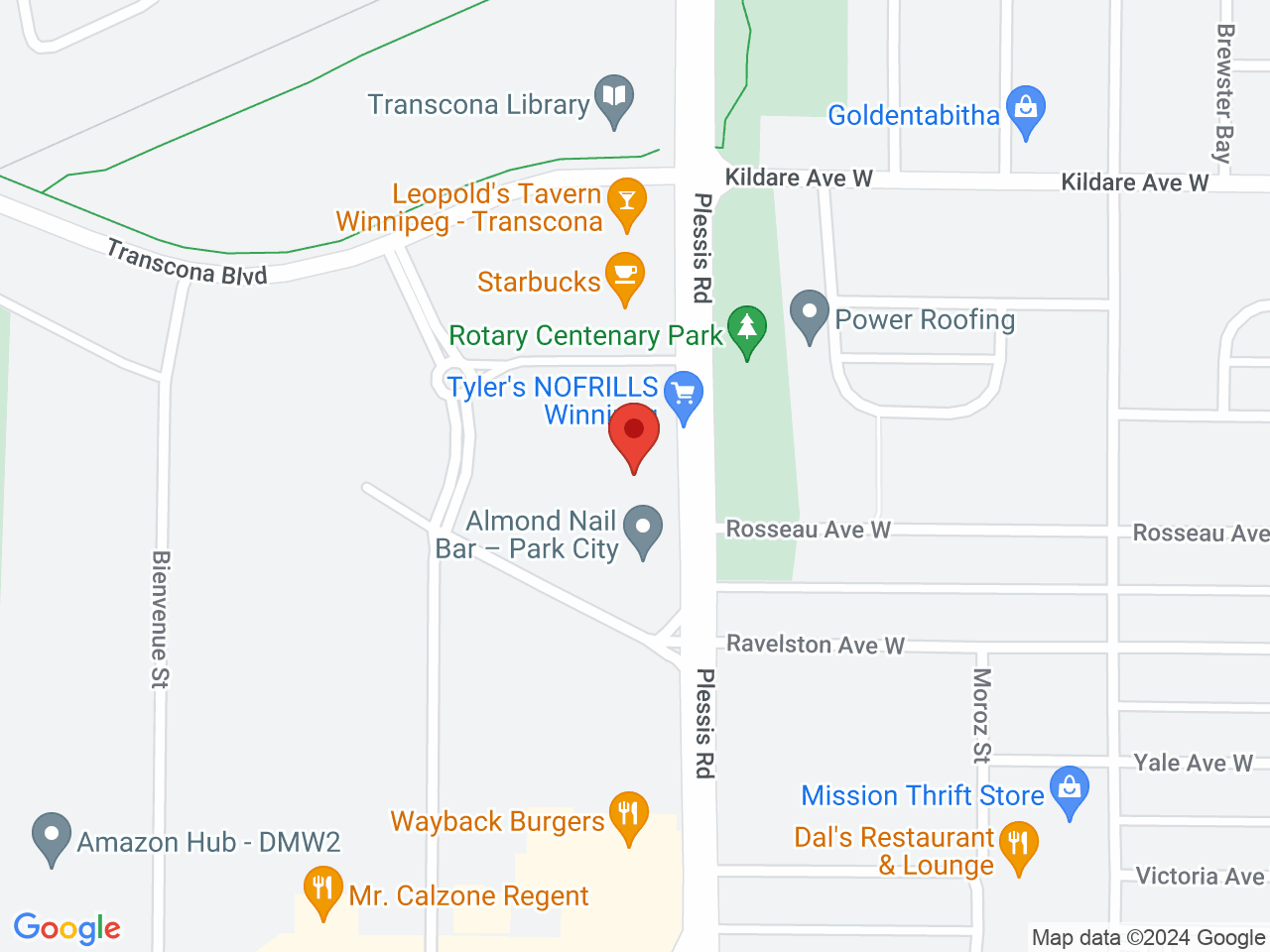 Street map for Fire & Flower Cannabis Co., 3-1460 Plessis Rd, Winnipeg MB