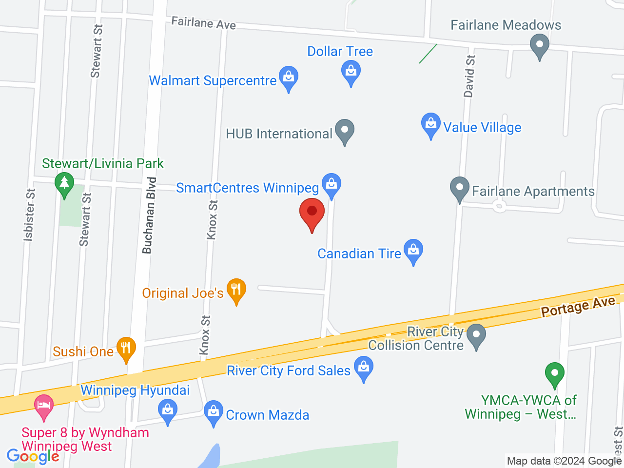 Street map for Spiritleaf Unicity, 6-3653 Portage Ave, Winnipeg MB