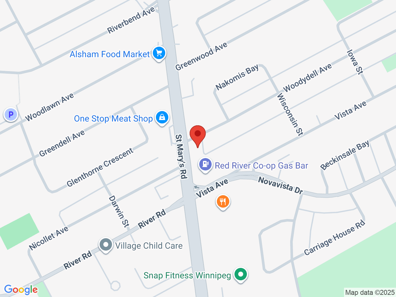 Street map for Up In Sky, 102-1615 St. Mary's Rd, Winnipeg MB