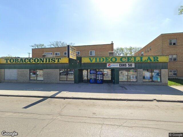 Street view for Video Cellar Tobacconist, 1319 Main St, Winnipeg MB