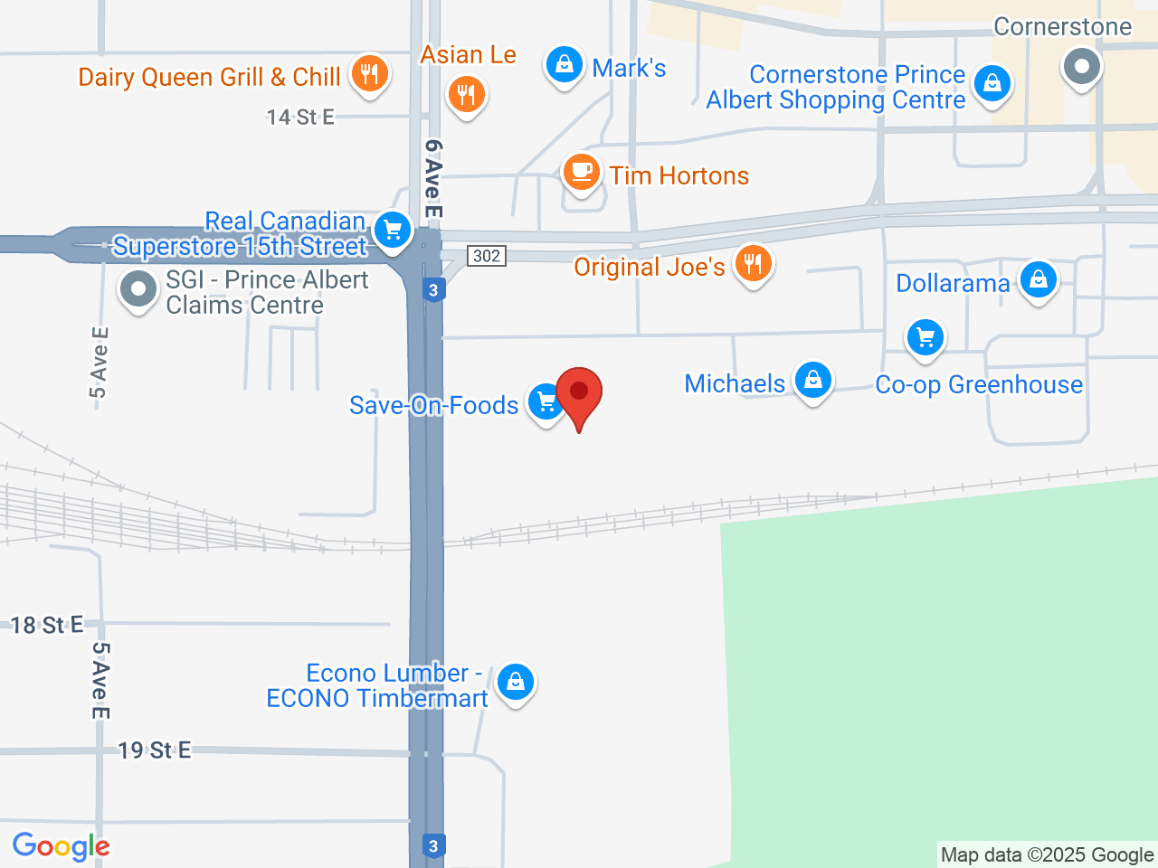 Street map for 5 Buds Cannabis, 801 15th St E Unit 631, Prince Albert SK