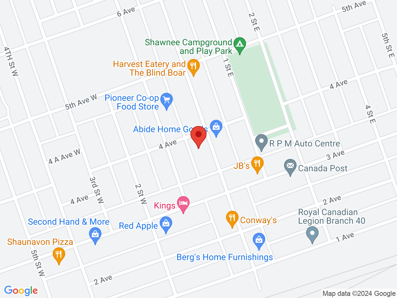 Street map for Boomtown Bloom Cannabis, 379 Centre St., Shaunavon SK