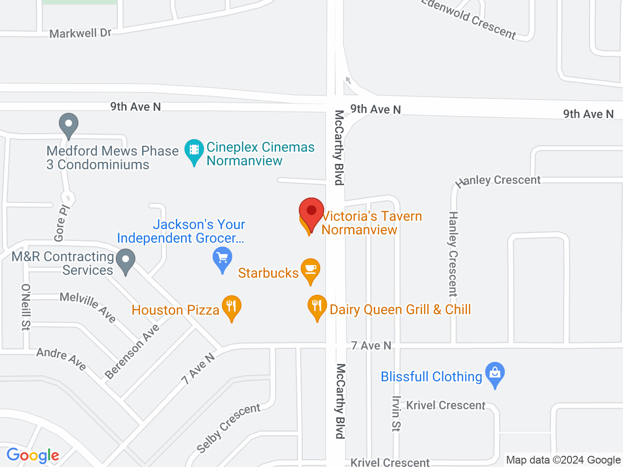 Street map for Farmer Jane Cannabis Co., 480 McCarthy Blvd N, Regina SK