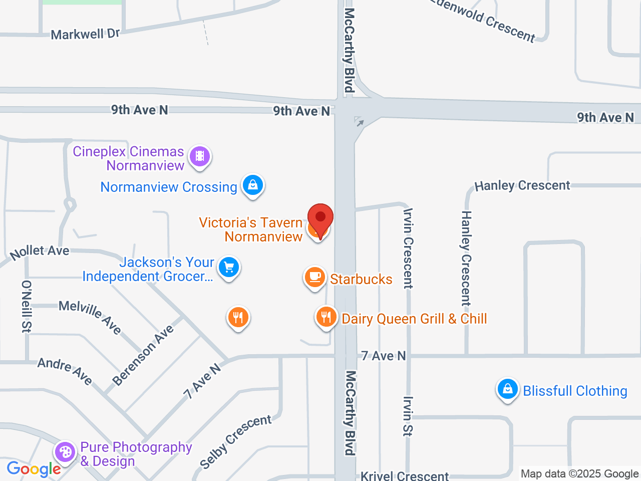 Street map for Farmer Jane Cannabis Co., 480 McCarthy Blvd N, Regina SK