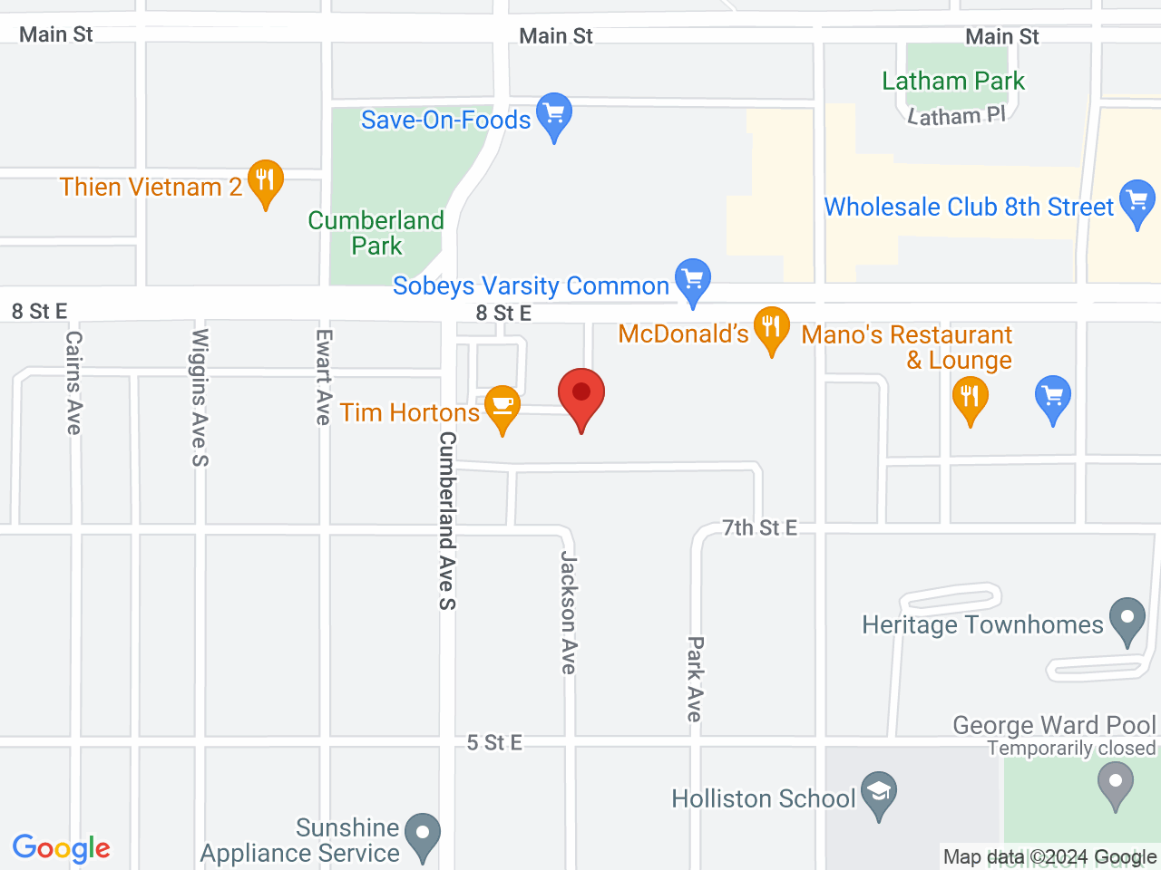 Street map for Farmer Jane Cannabis Co., 107-1526 8th St E, Saskatoon SK