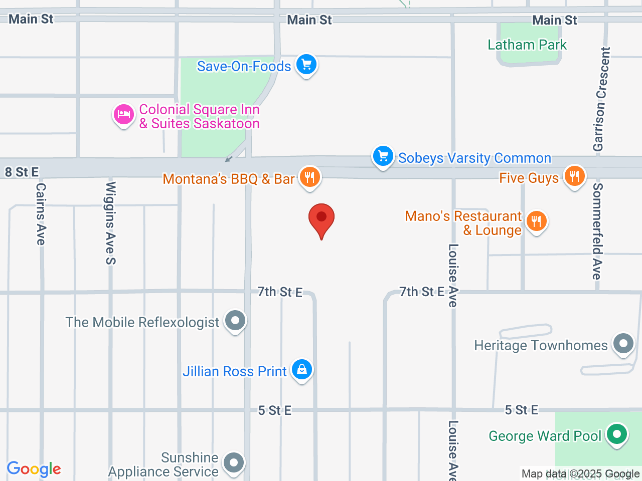 Street map for Farmer Jane Cannabis Co., 107-1526 8th St E, Saskatoon SK