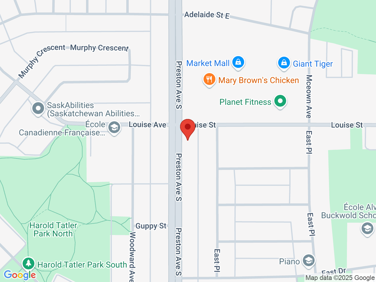 Street map for Farmer Jane Cannabis Co., 150-2401 Preston Ave S, Saskatoon SK