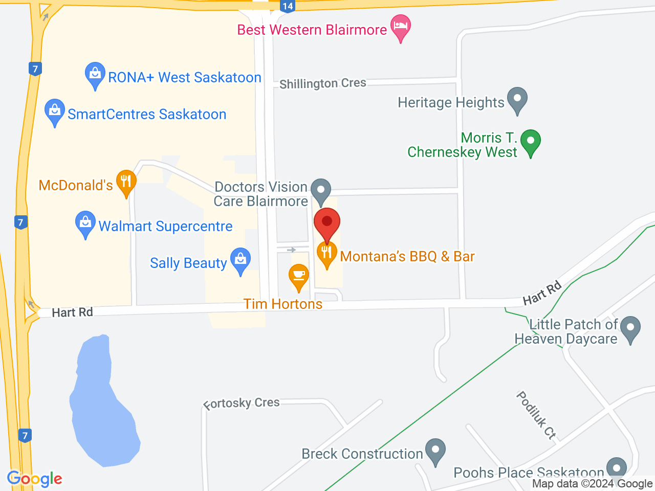Street map for Fire & Flower Cannabis Co., 140-220 Betts Ave, Saskatoon SK