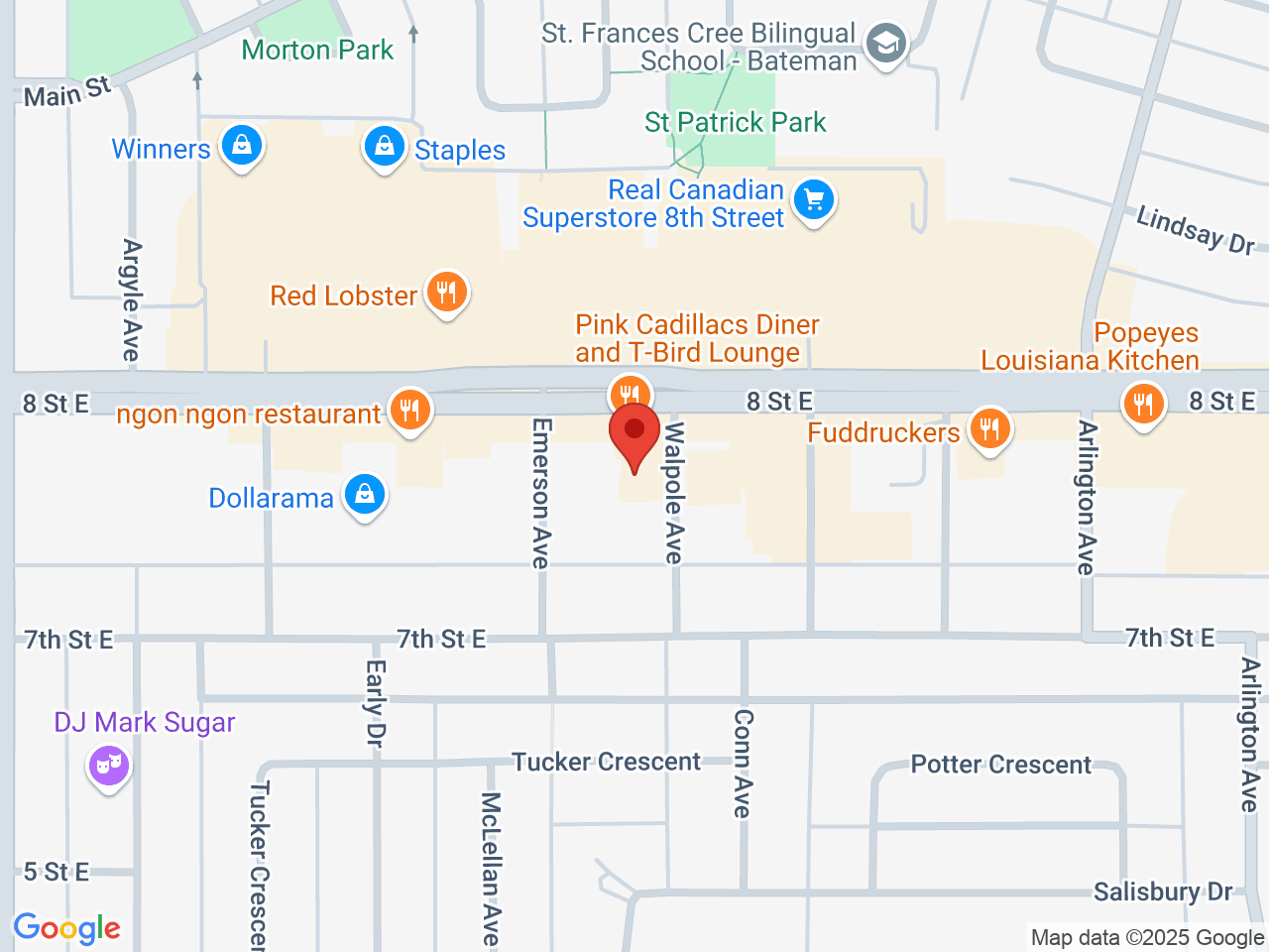 Street map for In N Out Cannabis, 320-2600 8th St E, Saskatoon SK