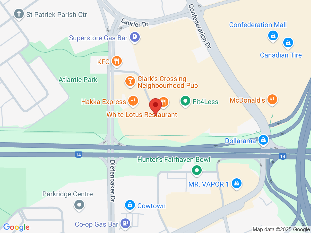 Street map for Lucid Cannabis, 10-15 Worobetz Place, Saskatoon SK