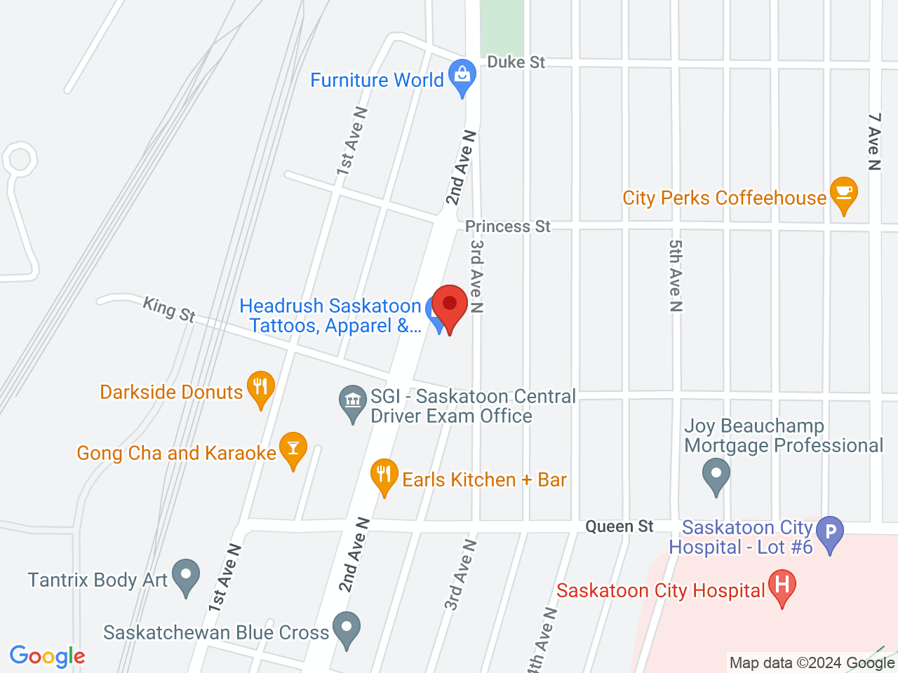 Street map for Potty Mouth Cannabis Co, 714 2nd Ave N, Saskatoon SK