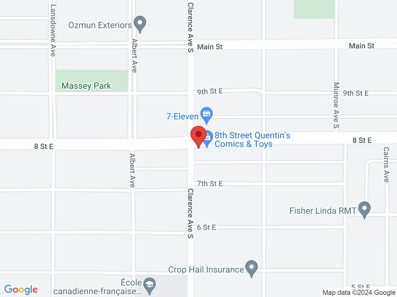 Street map for Prairie Cannabis, 1002 8th St E, Saskatoon SK