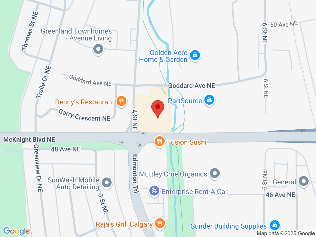 Street map for Highland Buds, 26-5010 4 St NE, Calgary AB