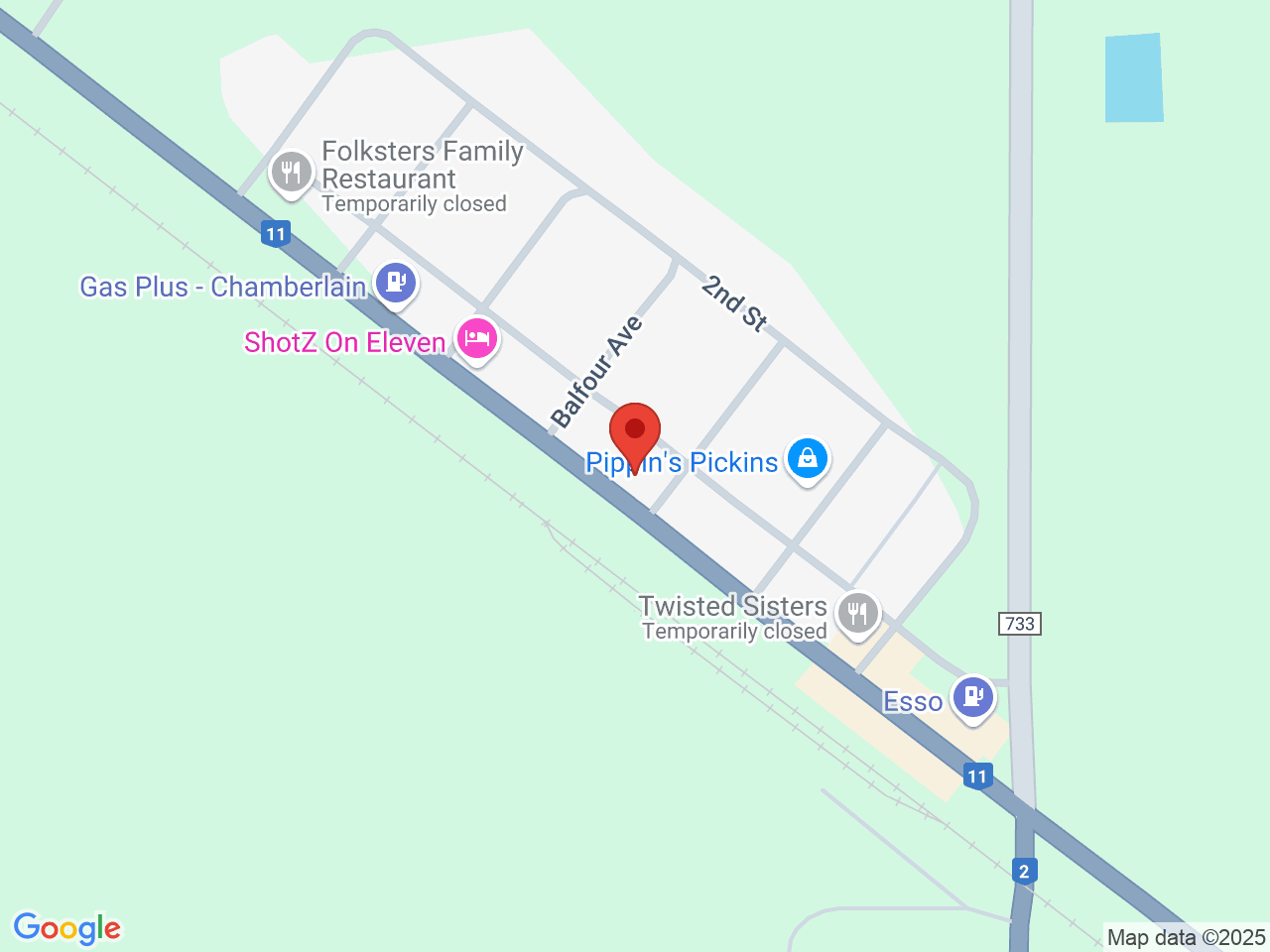 Street map for The Highway Cannabis Stop, 420 Highway 11, Chamberlain SK